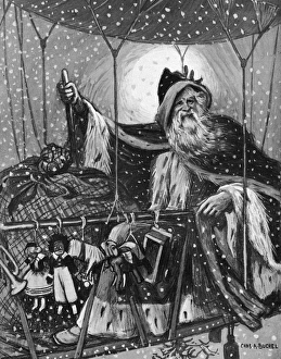 Father Christmas in a hot air balloon Father Christmas in a hot air balloon