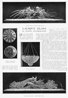Feature about Lalique glass with four photographs, 1925 Feature about Lalique glass with four photographs, 1925