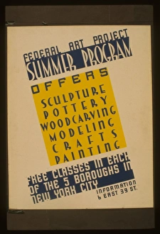 Federal Art Project summer program Offers sculpture, pottery Federal Art Project summer program Offers sculpture, pottery