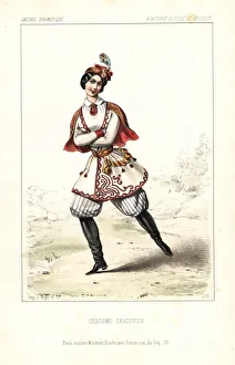 Female dancer in costume of a woman of Krakow, 1845 Female dancer in costume of a woman of Krakow, 1845
