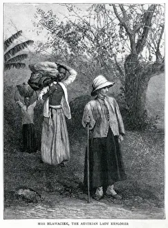 Female explorer Miss Hlawaczek on expedition, January 1894 Female explorer Miss Hlawaczek on expedition, January 1894