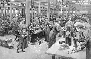 Clear Gallery: Female munitions workers. By Fortunio Matania