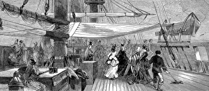 Female Passengers on the deck of the emigrant ship, Indus Female Passengers on the deck of the emigrant ship, Indus