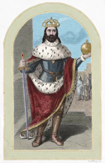 Dominion Gallery: Ferdinand III of Castile (ca.1198-1252). Colored engraving