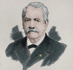 Ferdinand de Lesseps (1805-1894). Engraving. Colored Ferdinand de Lesseps (1805-1894). Engraving. Colored