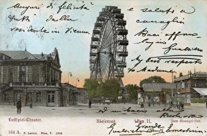 Ferris wheel and comedy theatre, Vienna, Austria Ferris wheel and comedy theatre, Vienna, Austria
