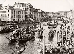 Rialto Bridge, Venice Gallery: Festival, boats, gondolas, Rialto Bridge, Venice, Italy
