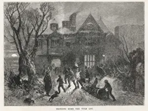 Winter Woodland Scenes Prints: Fetching the Yule Log