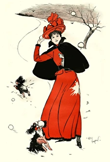 One for Fido by Cecil Aldin - throwing snowballs One for Fido by Cecil Aldin - throwing snowballs