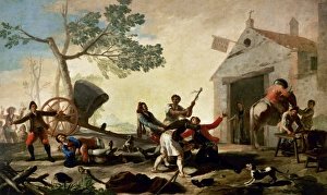 The Fight at the Cock Inn, 1777, by Francisco de Goya The Fight at the Cock Inn, 1777, by Francisco de Goya