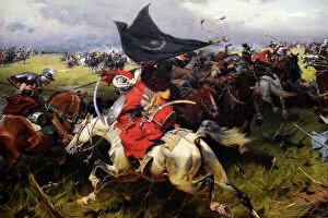Attacking Gallery: Fight for a Turkish Standard, c.1905, by Jozef Brandt (1841