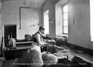 Fine Hand Hackling and Sorting Yarn in a Spinning Mill Fine Hand Hackling and Sorting Yarn in a Spinning Mill
