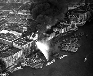 Fireboat tackling fire at Colonial Wharf, East London Fireboat tackling fire at Colonial Wharf, East London