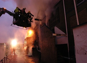 Firefighters attending fire at commercial premises Firefighters attending fire at commercial premises