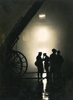 Firefighters standing by during Blitz, London, WW2 Firefighters standing by during Blitz, London, WW2