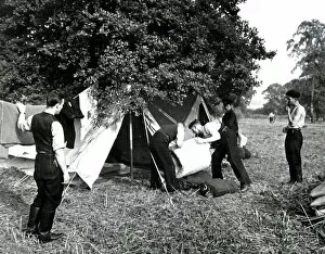 Training Gallery: Firefighters at a training camp, WW2