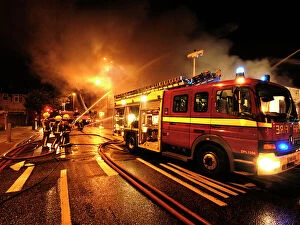 Appliance Gallery: Firefighters working at scene of pub fire, SE London