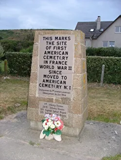 Platoon Gallery: First American Cemetery Marker Omaha Beach
