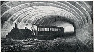 First underground train, Edgware Road to Kings Cross, London First underground train, Edgware Road to Kings Cross, London
