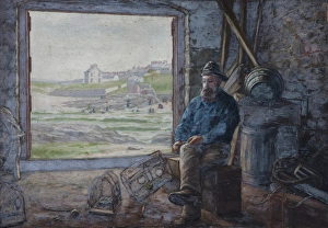 <b class=qtipBold><figcaption>Fisherman in a Hut</figcaption></b><br>Fisherman in a Hut. Smith, J. Carson 19th - 20th century. Date:<br><em>© National Museums NI / MARY EVANS</em> Fisherman in a Hut