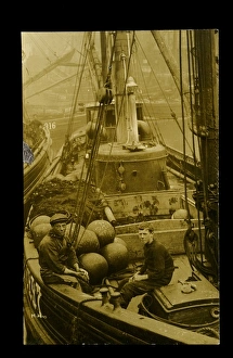Fishermen on a trawler, Great Yarmouth, Norfolk Fishermen on a trawler, Great Yarmouth, Norfolk