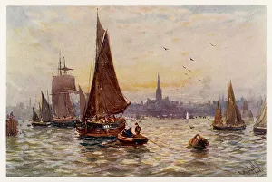 <b class=qtipBold><figcaption>Fishing Boats/Breydon</figcaption></b><br>Norfolk scenery: Breydon Water<br><em>© Mary Evans Picture Library</em> Fishing Boats/Breydon
