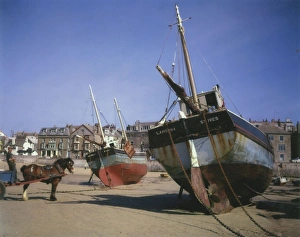 Fishing boats on St Ives beach, Cornwall Fishing boats on St Ives beach, Cornwall