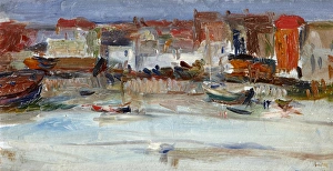 <b class=qtipBold><figcaption>Fishing Village</figcaption></b><br>Fishing Village. Hunter, George Leslie 1877-1931. Date:<br><em>© National Museums NI / MARY EVANS</em> Fishing Village