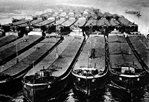 Fleet of German Commercial Barges; Second World War, c.1940 Fleet of German Commercial Barges; Second World War, c.1940