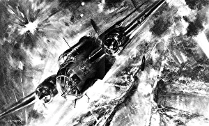 Flight-Lt. Learoyd attacking the Dortmund-Ems Canal; Second Flight-Lt. Learoyd attacking the Dortmund-Ems Canal; Second