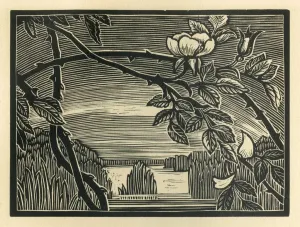 1925 Monotone Woodcut Print - Tribute by Molly MacArthur