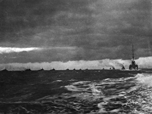 Flotilla of ships off Harwich coast, Essex, WW1 Flotilla of ships off Harwich coast, Essex, WW1