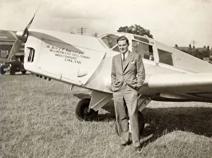 Flt Lt G Shaw with his British Klemm Eagle, G-ACVU