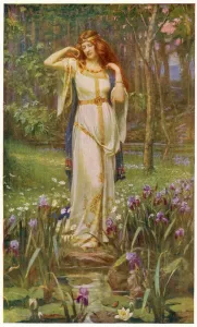Norse Mythology Prints: Freyja Print: Norse Goddess with Necklace