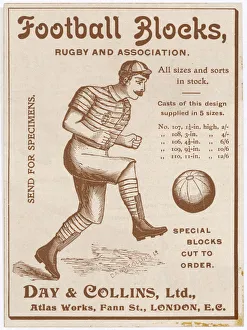 <b class=qtipBold><figcaption>Football Blocks Ad</figcaption></b><br>'Football Blocks' A device to protect a footballers shins. Supplied in five sizes.<br><em>© Mary Evans Picture Library</em> Football Blocks Ad