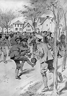 A football match played by troops during the battle of the A A football match played by troops during the battle of the A