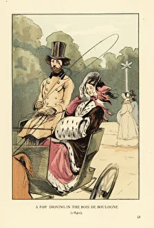 A fop driving in the Bois de Boulogne, 1840 A fop driving in the Bois de Boulogne, 1840