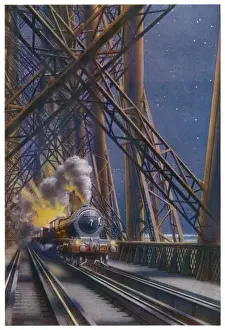 Victorian Era Engineering Prints: Forth Bridge