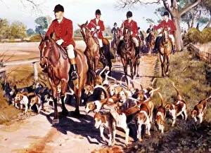 Master Gallery: Fox hunting - riders and their dogs