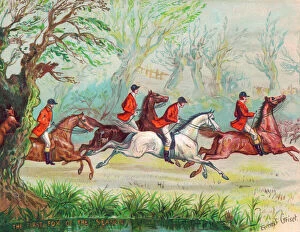 Hunters Gallery: Foxhunting scene on a greetings card