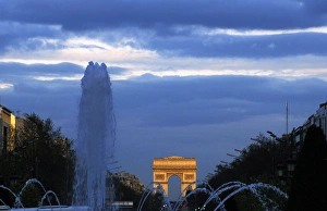 France. Paris. Night view of the Champs Elysees France. Paris. Night view of the Champs Elysees