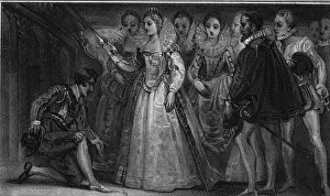 Francis Drake knighted by Queen Elizabeth I