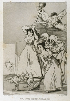 Francisco Goya (1746-1828). Caprices. Plaque 20. There they Francisco Goya (1746-1828). Caprices. Plaque 20. There they