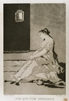 Francisco Goya (1746-1828). Caprices. Plaque 32. Because she Francisco Goya (1746-1828). Caprices. Plaque 32. Because she
