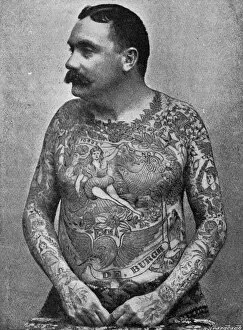 Frank de Burgh, tattooed man, 1897
