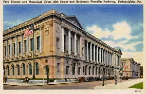 Benjamin Franklin Gallery: Free Library and Municipal Court, 20th Street, Philadelphia