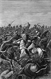 <b class=qtipBold><figcaption>Freemasonry and the Homeland</figcaption></b><br>The Battle of Waterloo: In the middle of a furious charge by the cavalry, an officer, although surrounded by allies and at the risk of being labelled a traitor, does not hesistate to protect an enemy officer who he recognises from his Lodge. 1890s<br><em>© Mary Evans Picture Library 2015 - https://copyrighthub.org/s0/hub1/creation/maryevans/MaryEvansPictureID/10555214</em> Freemasonry and the Homeland