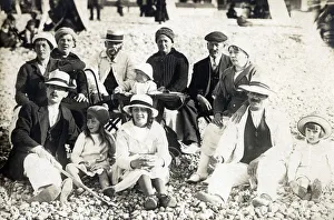 French Extended Family on the Beach - Le Treport, Normandy French Extended Family on the Beach - Le Treport, Normandy