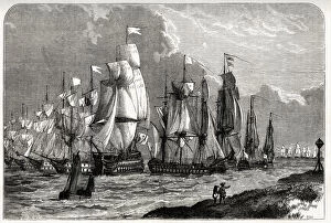 1770s Gallery: The French Fleet off Grenada, West Indies. The Battle of Grenada of 6 July 1779 was a