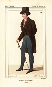 French men's fashions, Napoleonic era, 1809 French men's fashions, Napoleonic era, 1809